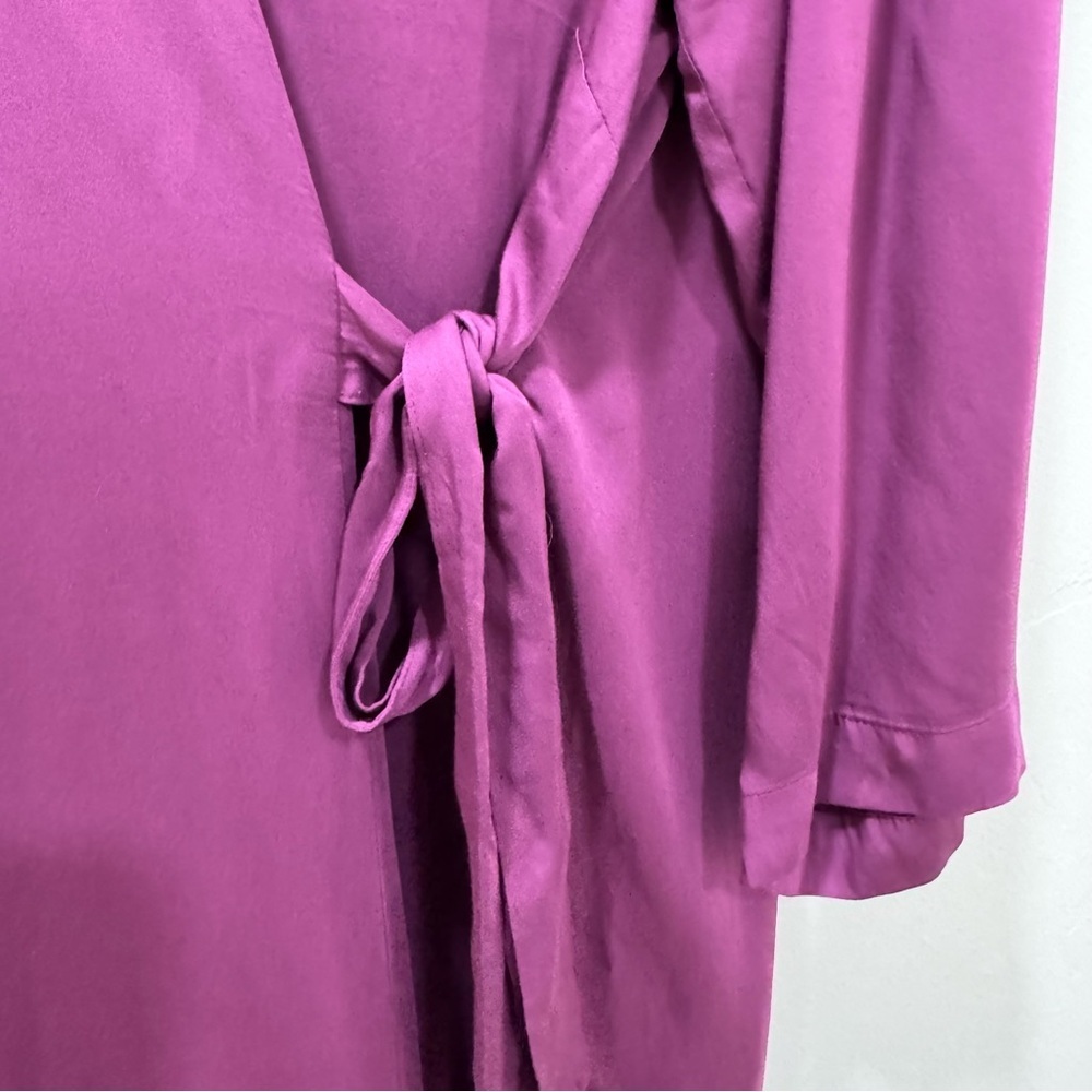 NWT J. Jill Pure Jill Women's XL Purple Wildberry Faux Wrap A-Line Midi Dress - Picture 10 of 16